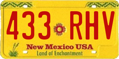 NM license plate 433RHV