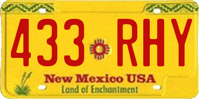 NM license plate 433RHY