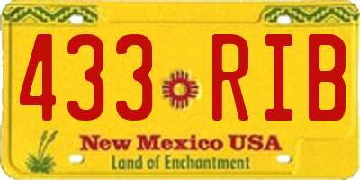 NM license plate 433RIB