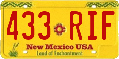 NM license plate 433RIF