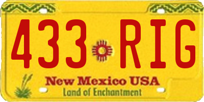 NM license plate 433RIG