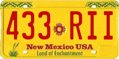 NM license plate 433RII