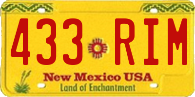 NM license plate 433RIM