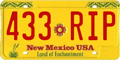 NM license plate 433RIP