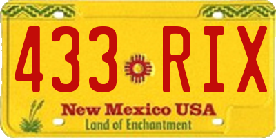 NM license plate 433RIX