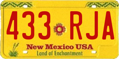 NM license plate 433RJA