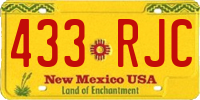 NM license plate 433RJC