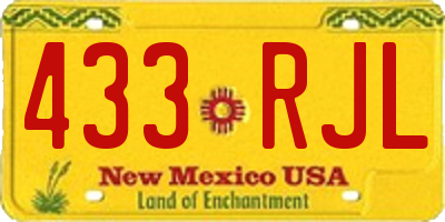 NM license plate 433RJL