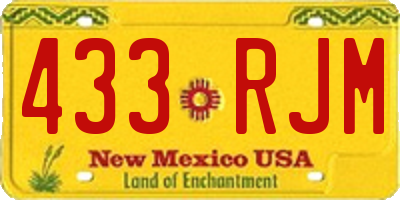 NM license plate 433RJM
