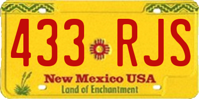 NM license plate 433RJS