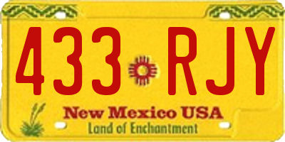 NM license plate 433RJY