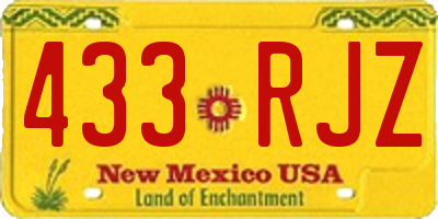 NM license plate 433RJZ