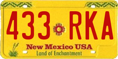 NM license plate 433RKA