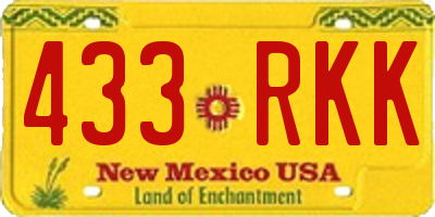 NM license plate 433RKK