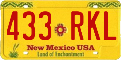 NM license plate 433RKL