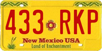 NM license plate 433RKP