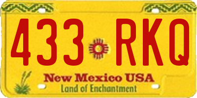 NM license plate 433RKQ