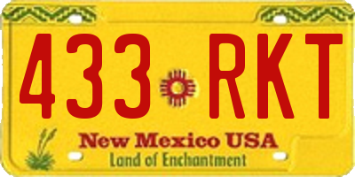 NM license plate 433RKT