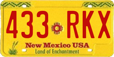 NM license plate 433RKX