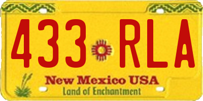 NM license plate 433RLA