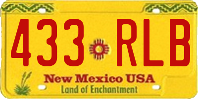 NM license plate 433RLB