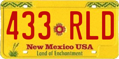 NM license plate 433RLD