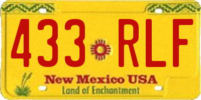 NM license plate 433RLF