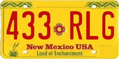 NM license plate 433RLG