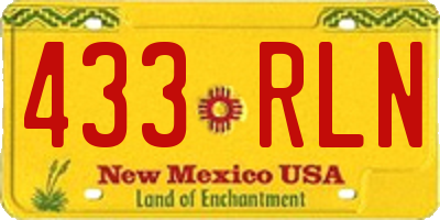 NM license plate 433RLN
