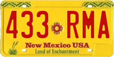NM license plate 433RMA