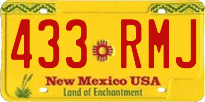 NM license plate 433RMJ