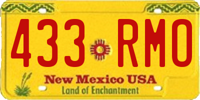 NM license plate 433RMO