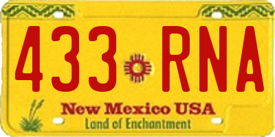 NM license plate 433RNA