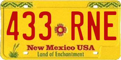 NM license plate 433RNE