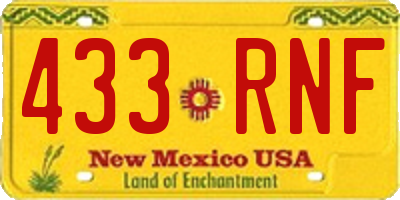 NM license plate 433RNF