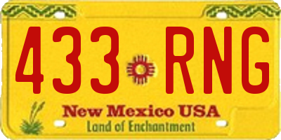NM license plate 433RNG