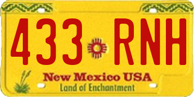 NM license plate 433RNH