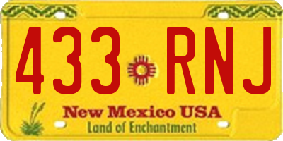 NM license plate 433RNJ