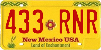 NM license plate 433RNR