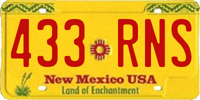 NM license plate 433RNS