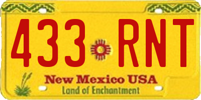 NM license plate 433RNT