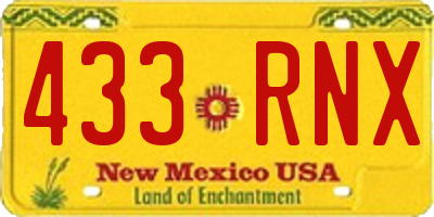 NM license plate 433RNX