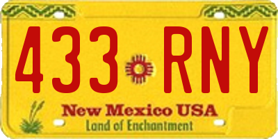 NM license plate 433RNY