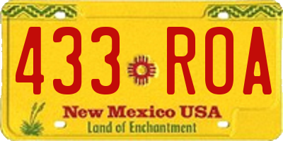 NM license plate 433ROA