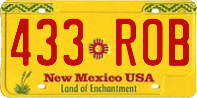 NM license plate 433ROB