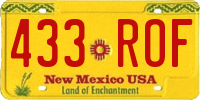 NM license plate 433ROF