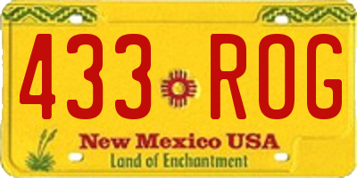NM license plate 433ROG
