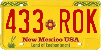 NM license plate 433ROK