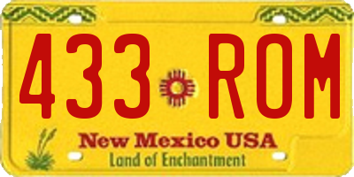 NM license plate 433ROM