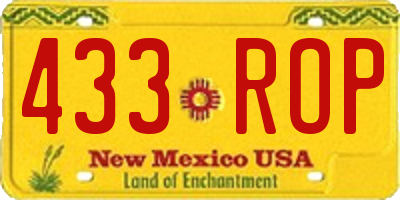 NM license plate 433ROP